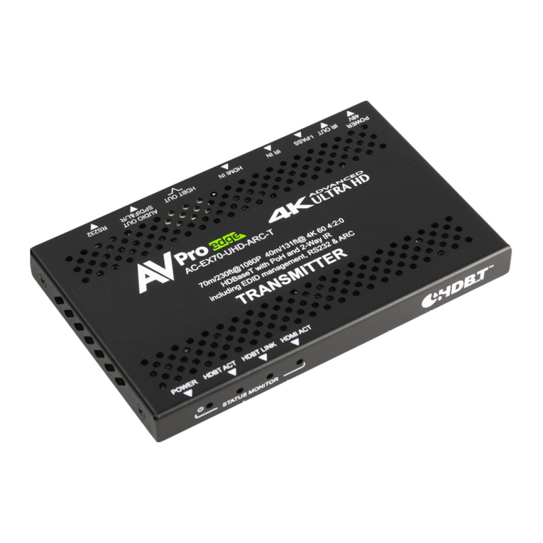 AVPro Edge AC-EX70-UHD-ARC User manual AVPro Edge AC-EX70-UHD-ARC User manual