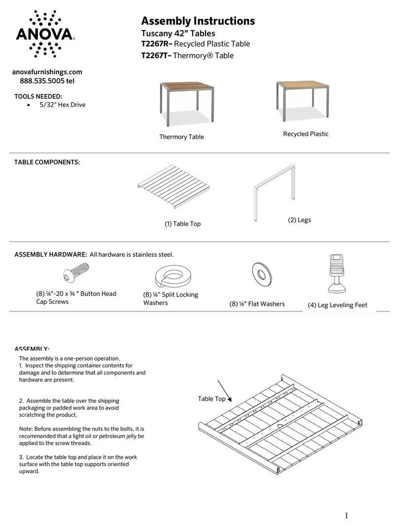 Anova Tuscany T2267R User manual Anova Tuscany T2267R User manual
