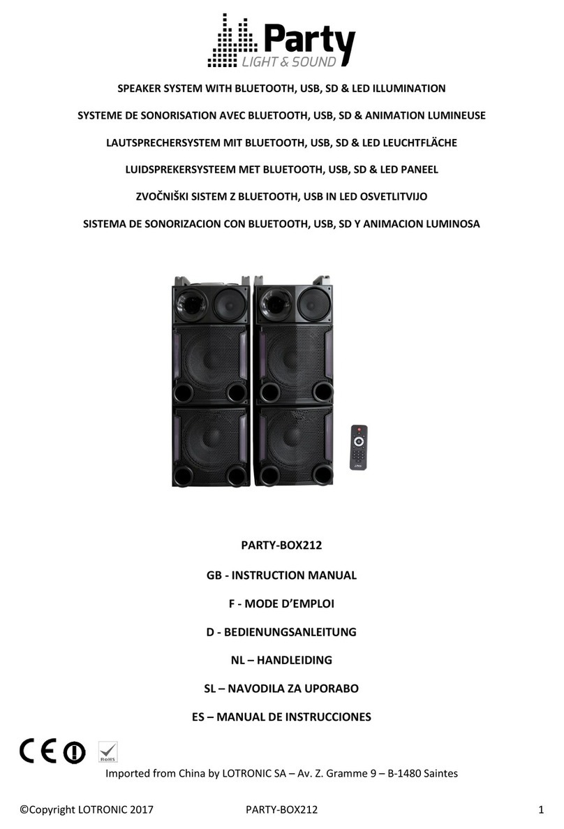 Party Light & Sound PARTY-BOX212 instruction manual