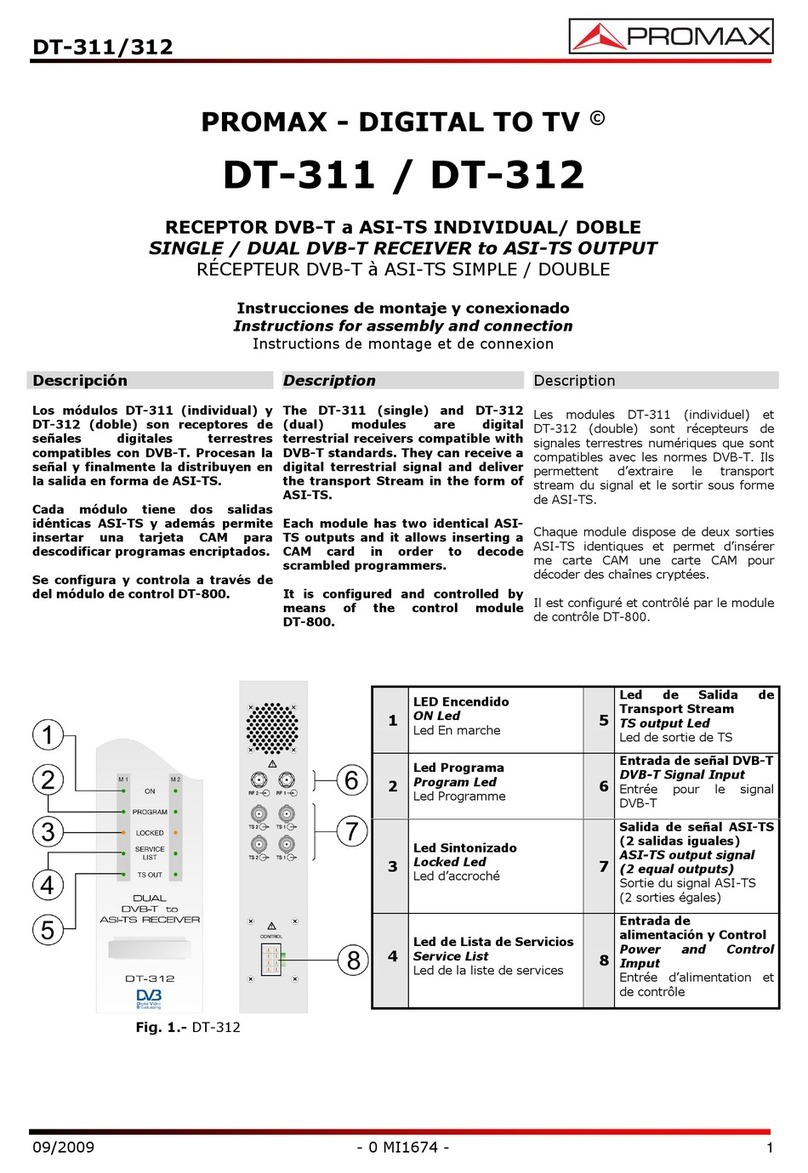 Promax DT-311 Instructions for assembly and connection