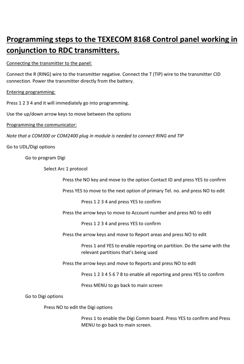 Texecom Premier 8168 User manual