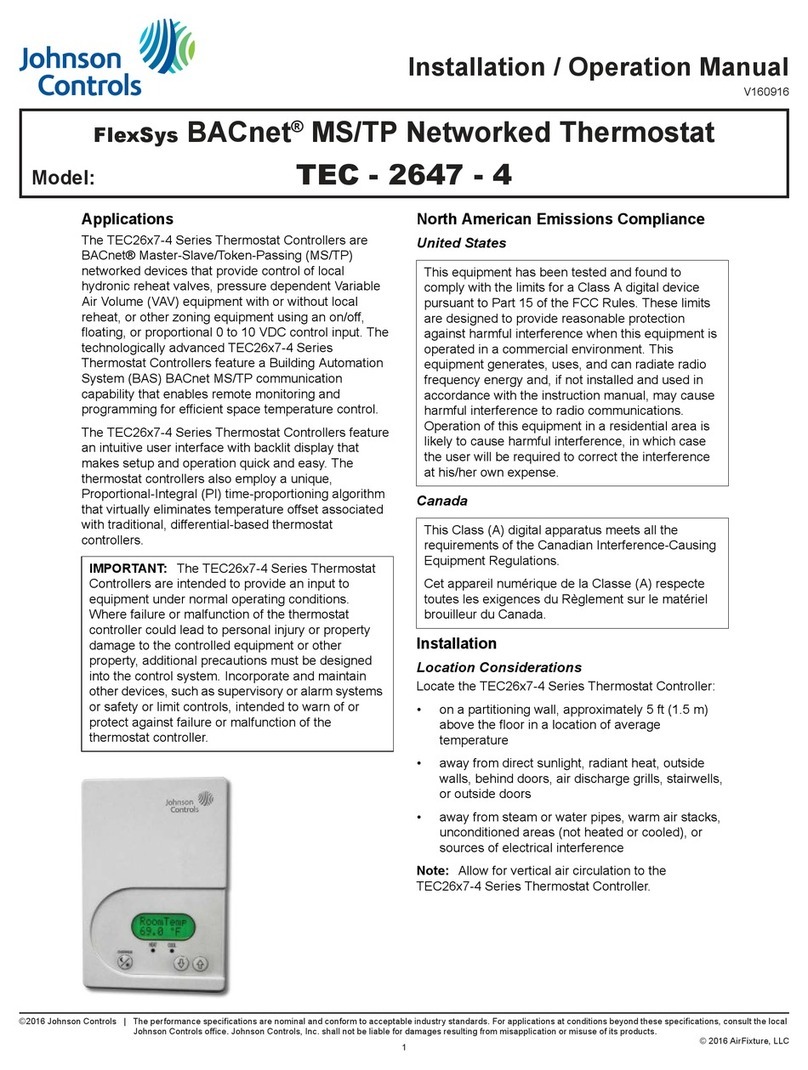 Johnson Controls TEC-2647-4 User manual