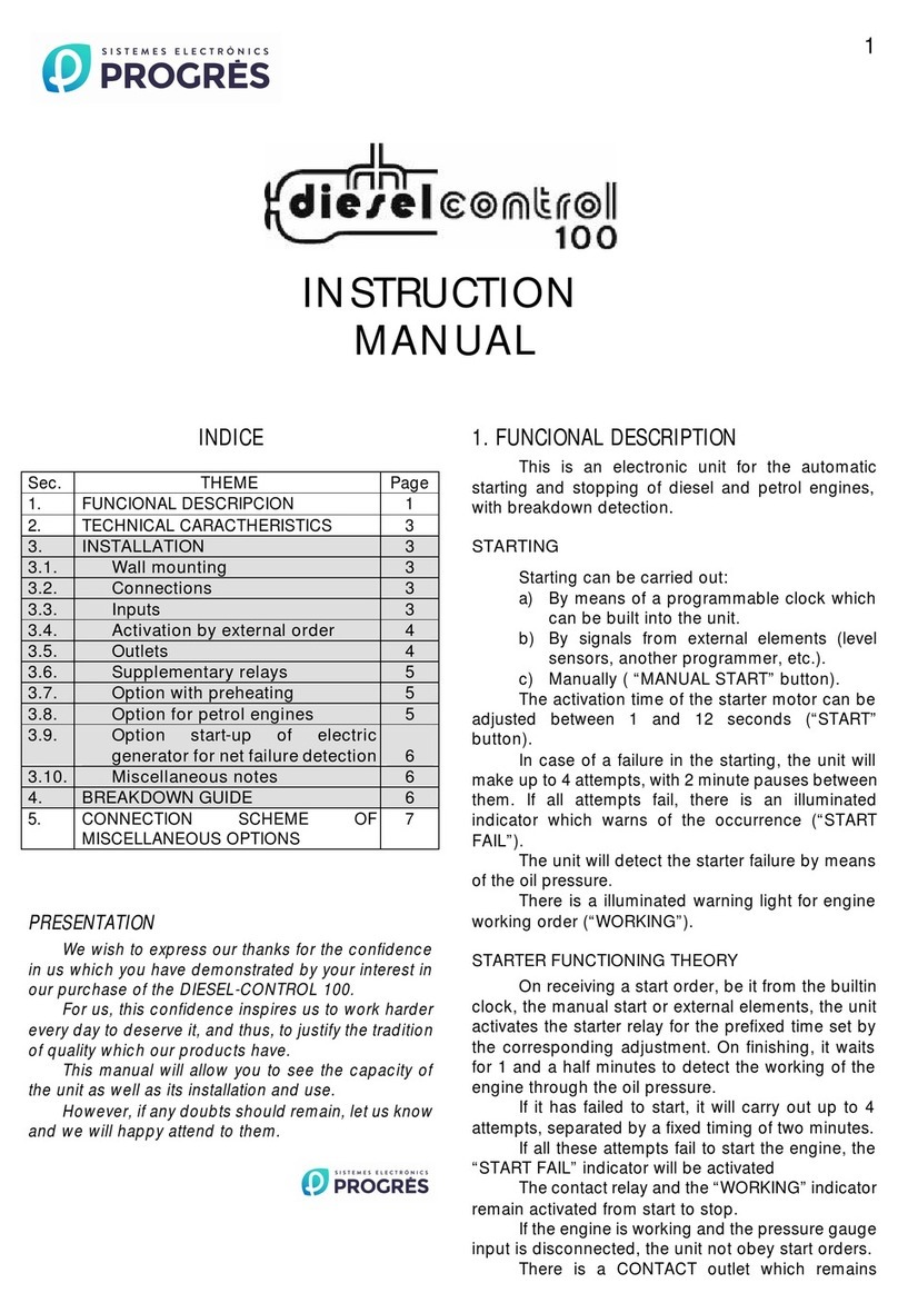 Progres diesel controll 100 instruction manual Progres diesel controll 100 instruction manual