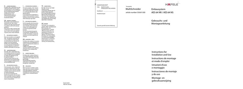 Häfele AES 64 NR Instructions for installation and use