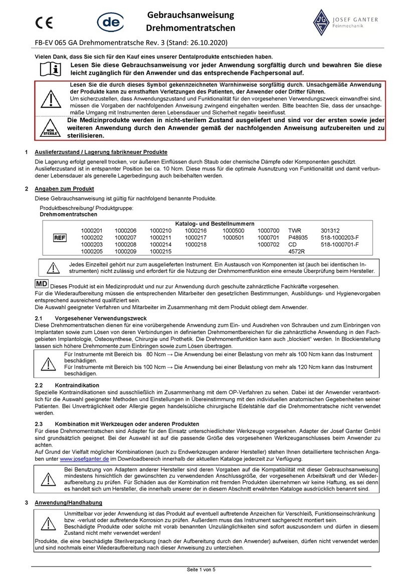 Josef Ganter Feinmechanik FB-EV 065 GA User instructions