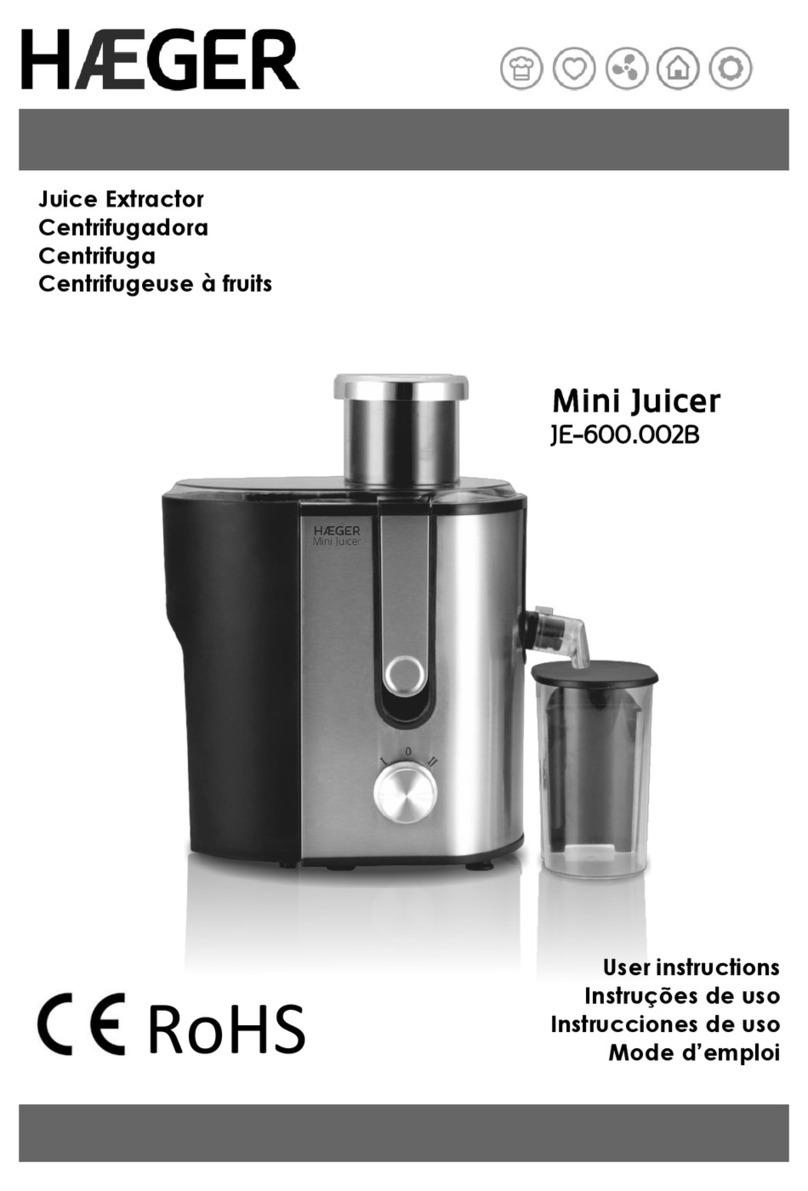 HAEGER Mini Juicer JE-600.002B User manual HAEGER Mini Juicer JE-600.002B User manual