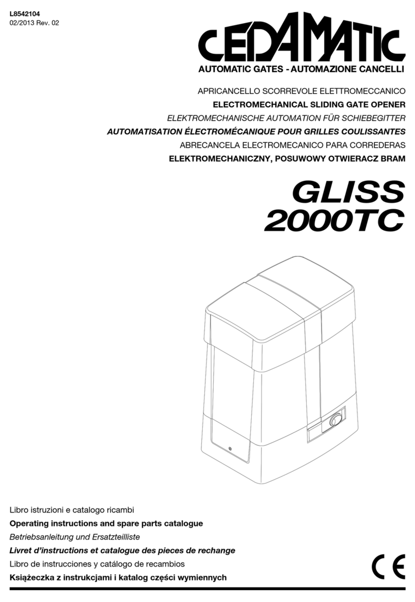 cedamatic GLISS 2000TC Installer manual cedamatic GLISS 2000TC Installer manual