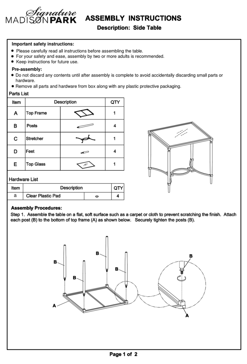 Madison Park Signature Side Table Assembly instructions