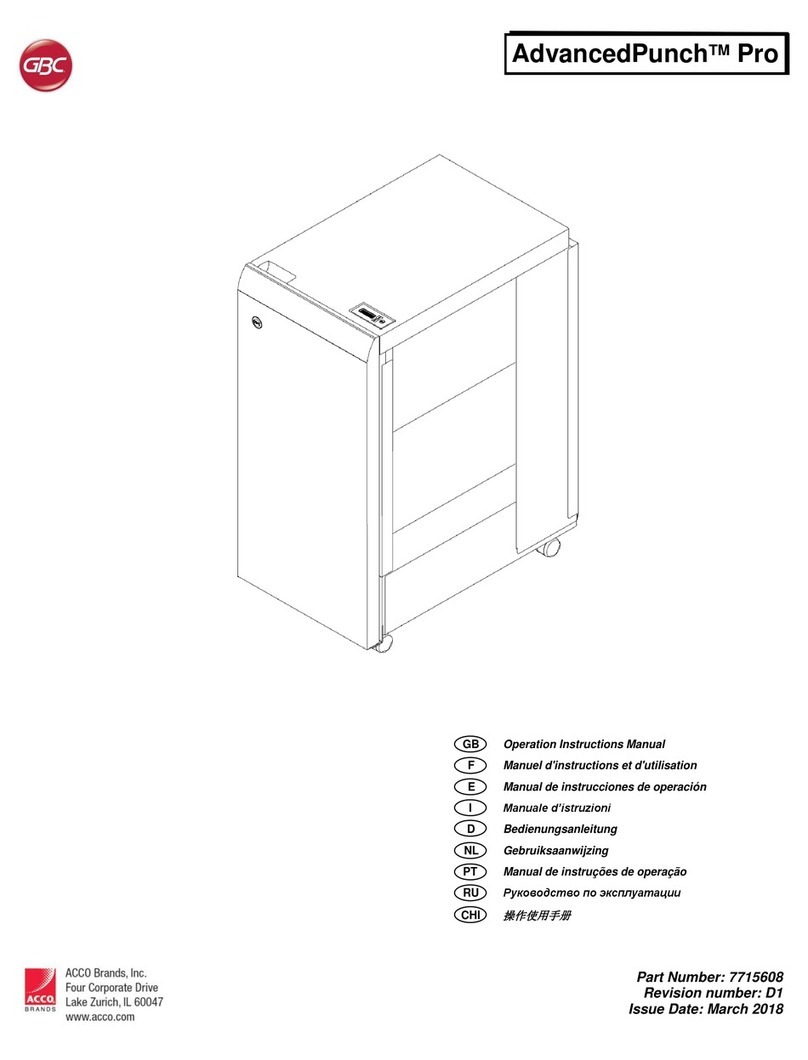 GBC AdvancedPunch Pro Operation & instruction manual