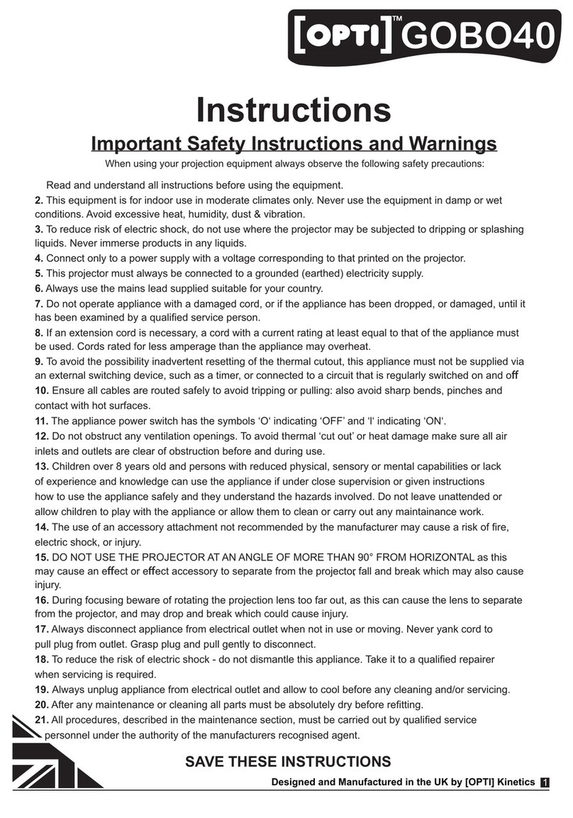 OPTI Kinetics GOBO 40 operating instructions