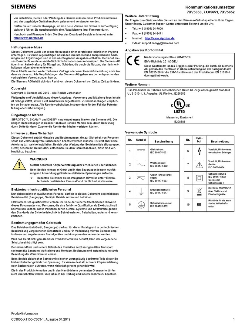 Siemens 7XV5650-0CA00 User manual
