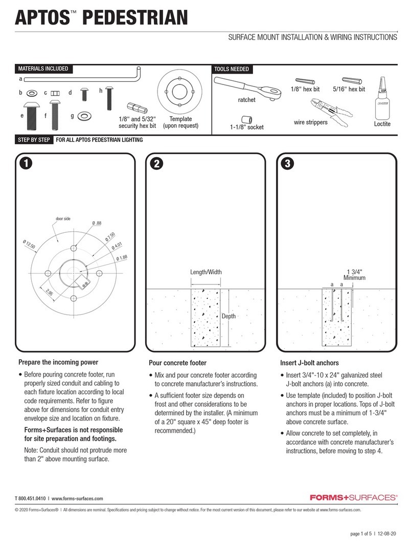 Forms + Surfaces Aptos Pedestrian Installation/Wiring Instructions