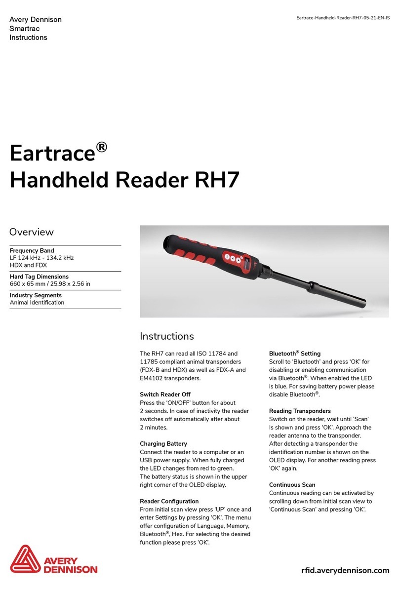 Avery Dennison Eartrace RH7 Quick start quide Avery Dennison Eartrace RH7 Quick start quide