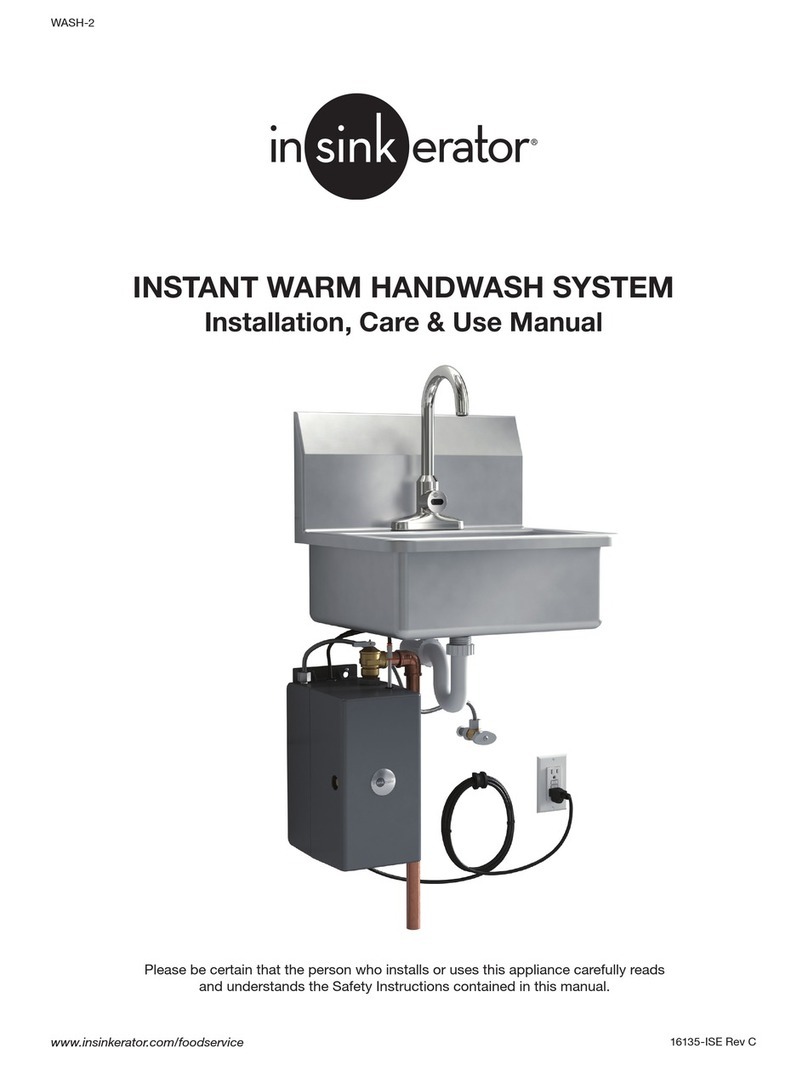 InSinkErator Instant Warm Handwash System Installation, care & use manual