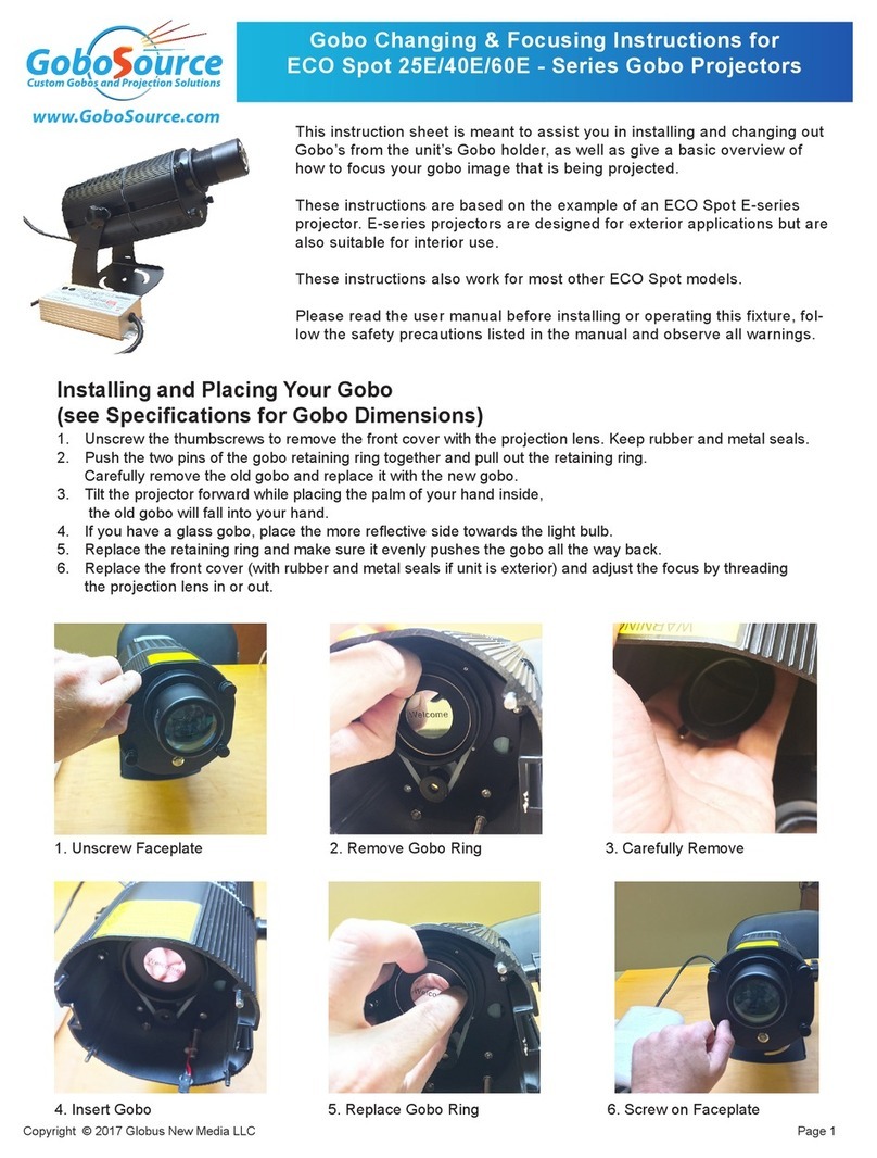 Gobo ECO Spot 25E Changing & Focusing Instructions