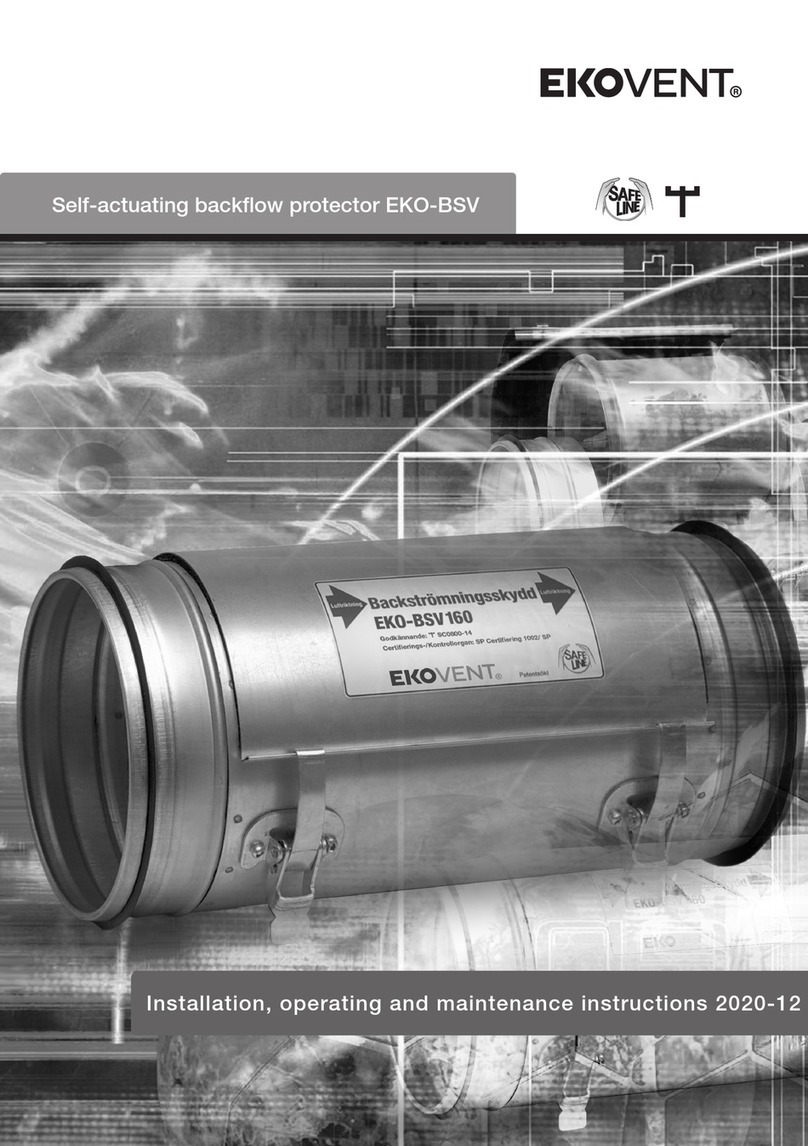 EKOVENT EKO-BSV Series Installation, operating and maintenance instructions