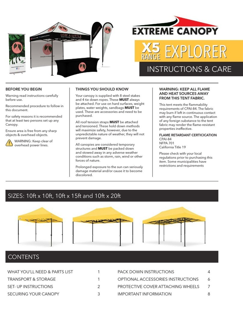 Extreme Canopy X5 RANGE Instructions & care guide