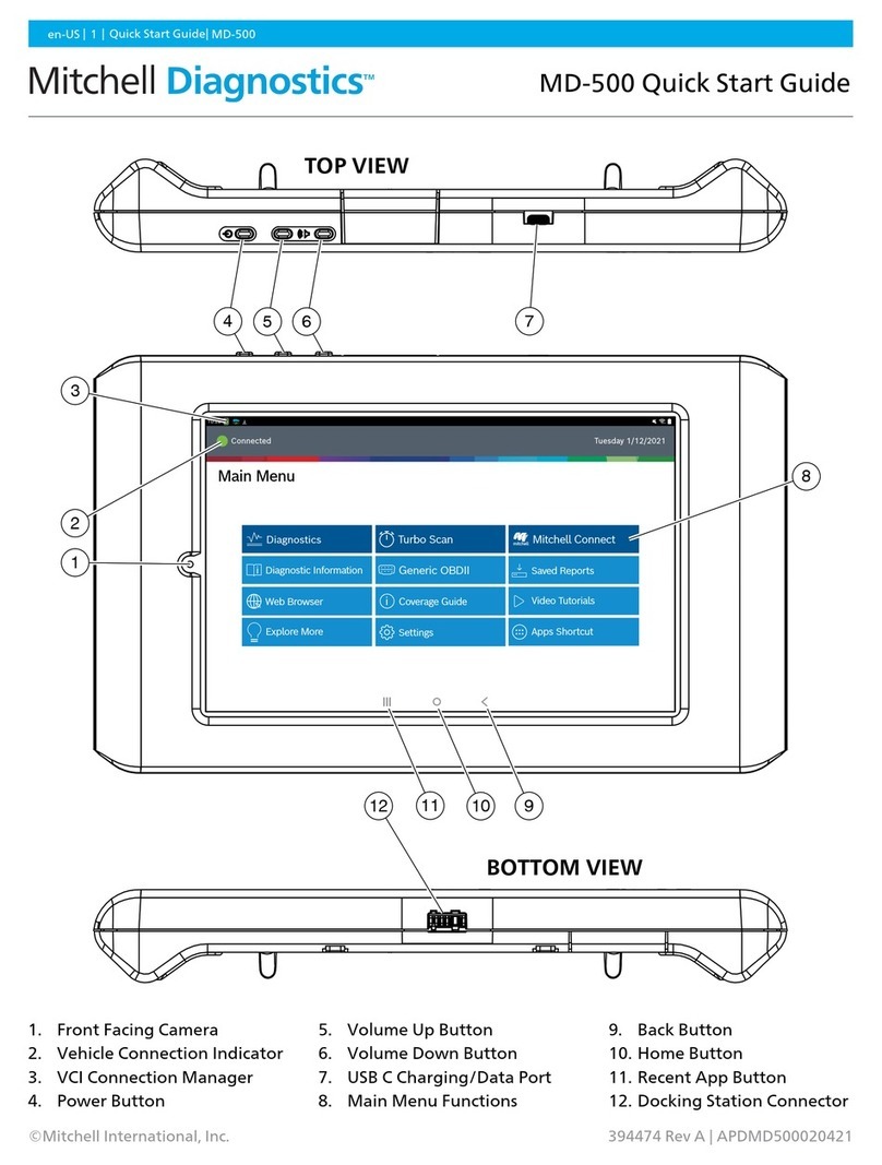 Mitchell Diagnostics MD-500 quick start guide Mitchell Diagnostics MD-500 quick start guide