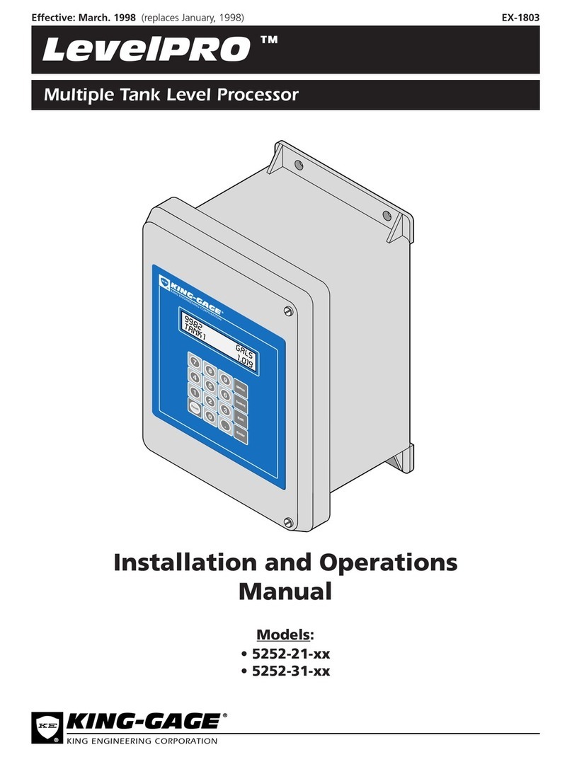 King-Gage LevelPRO 5252-21 Series Installation and operation manual