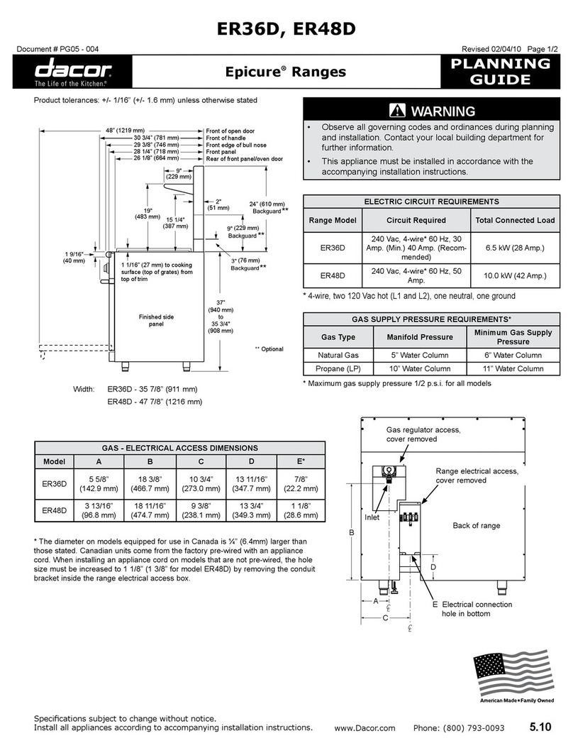 Dacor Epicure ER36D Technical manual