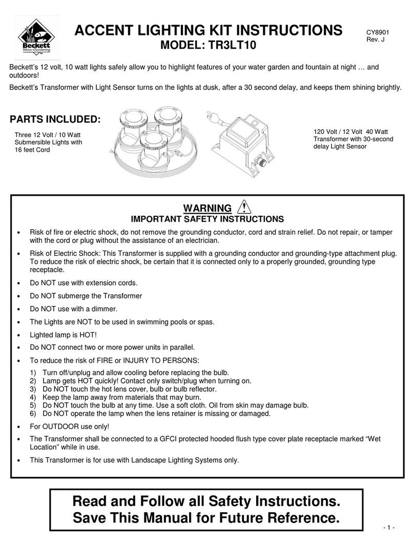 Beckett Accent Lighting TR3LT10 instructions