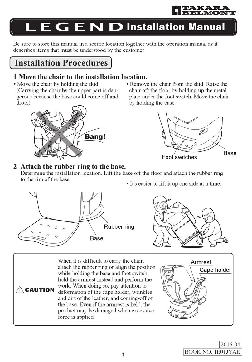 Takara Belmont LEGEND installation manual Takara Belmont LEGEND installation manual