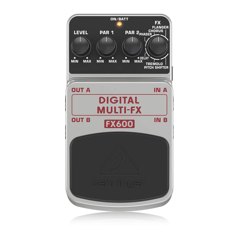 Behringer Digital Multi-FX FX600 quick start guide