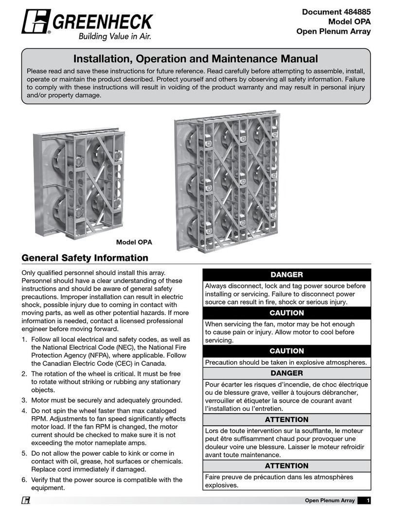 Greenheck OPA Installation, operation and maintenance manual Greenheck OPA Installation, operation and maintenance manual