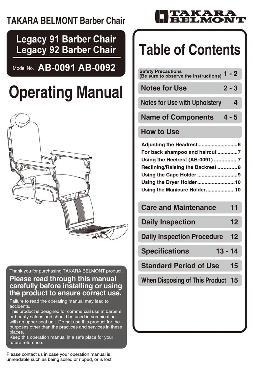 Takara Belmont Legacy 91 operating manual Takara Belmont Legacy 91 operating manual