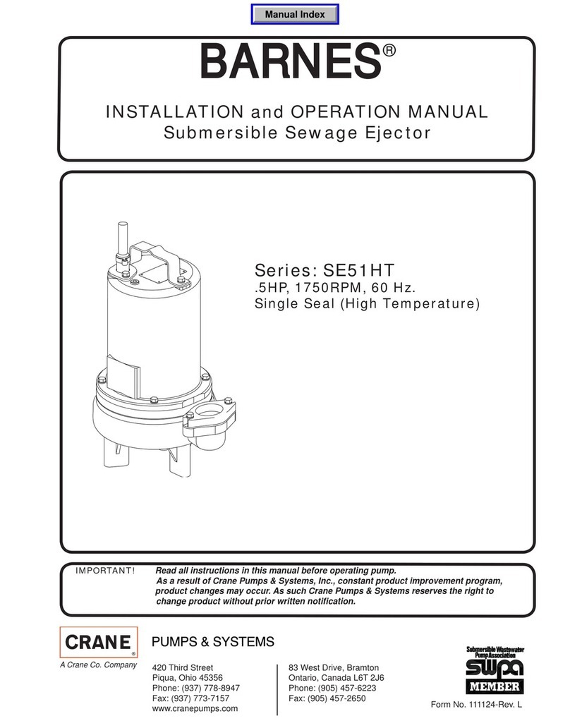Crane BARNES SE51HT Series User manual