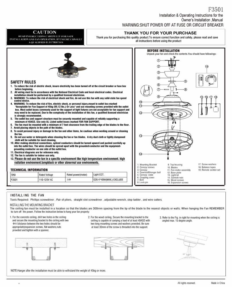 HOMEDEPOT F3501 Installation & operating instructions HOMEDEPOT F3501 Installation & operating instructions