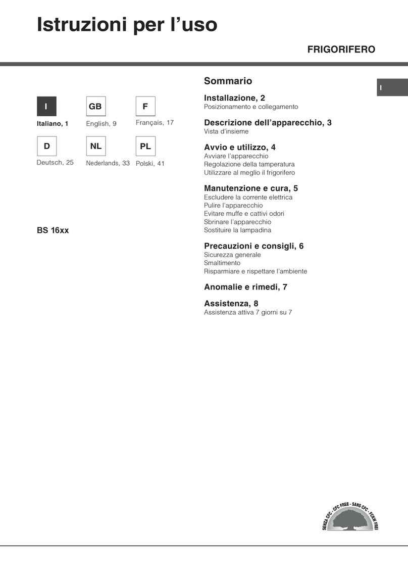Hotpoint BS 16 Series User manual