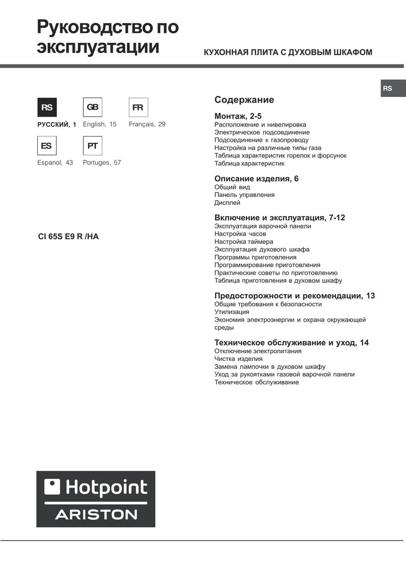 Hotpoint Ariston CI 65S E9 R/HA User manual