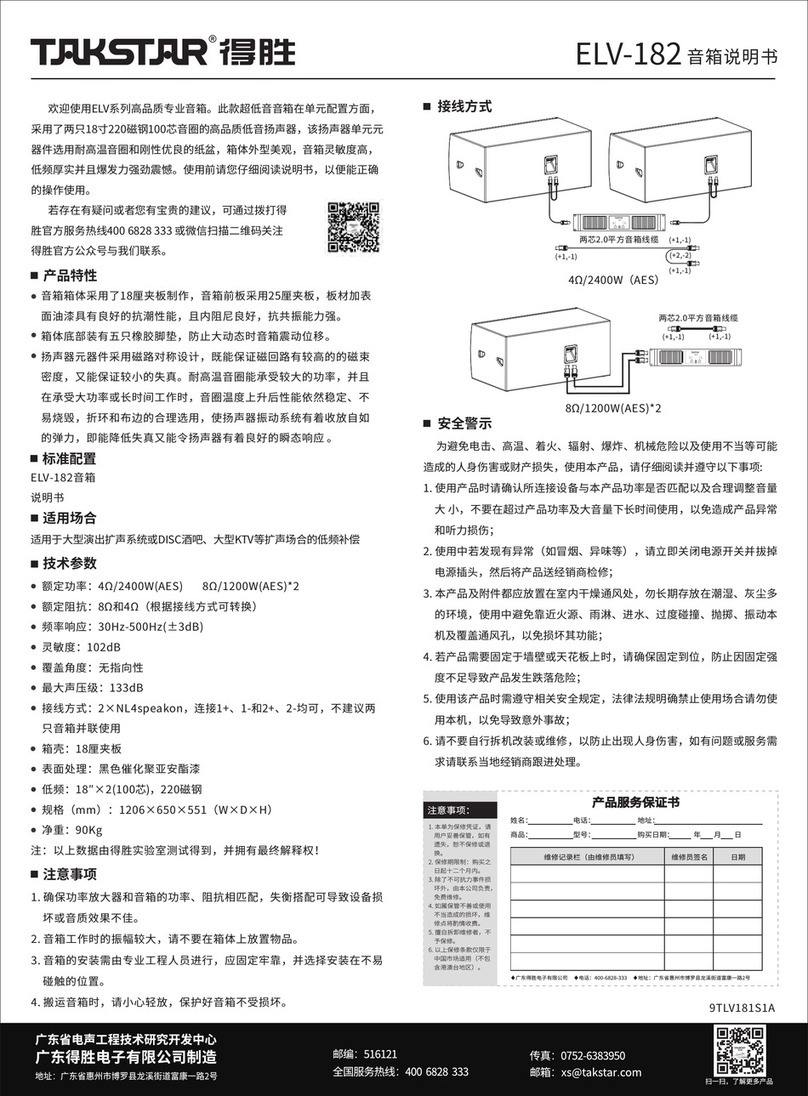 Takstar ELV-182 User manual
