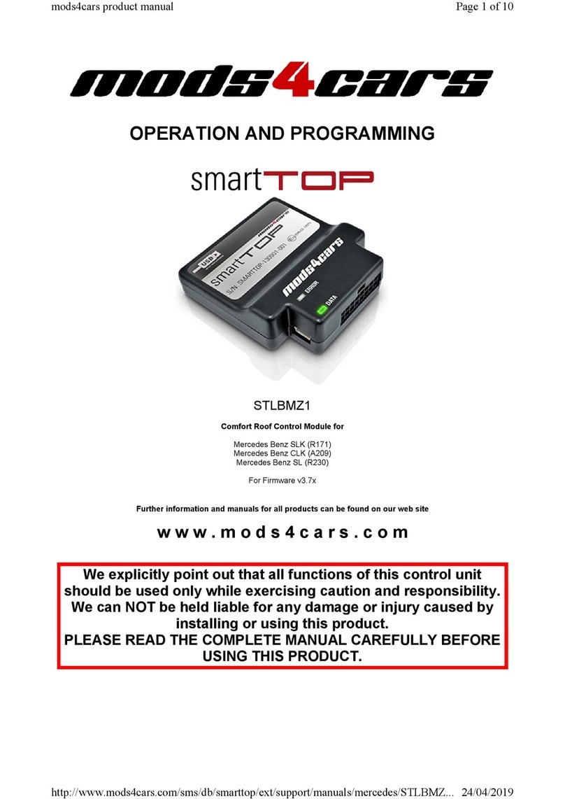 mods4cars smartTOP STLBMZ1 OPERATION AND PROGRAMMING mods4cars smartTOP STLBMZ1 OPERATION AND PROGRAMMING