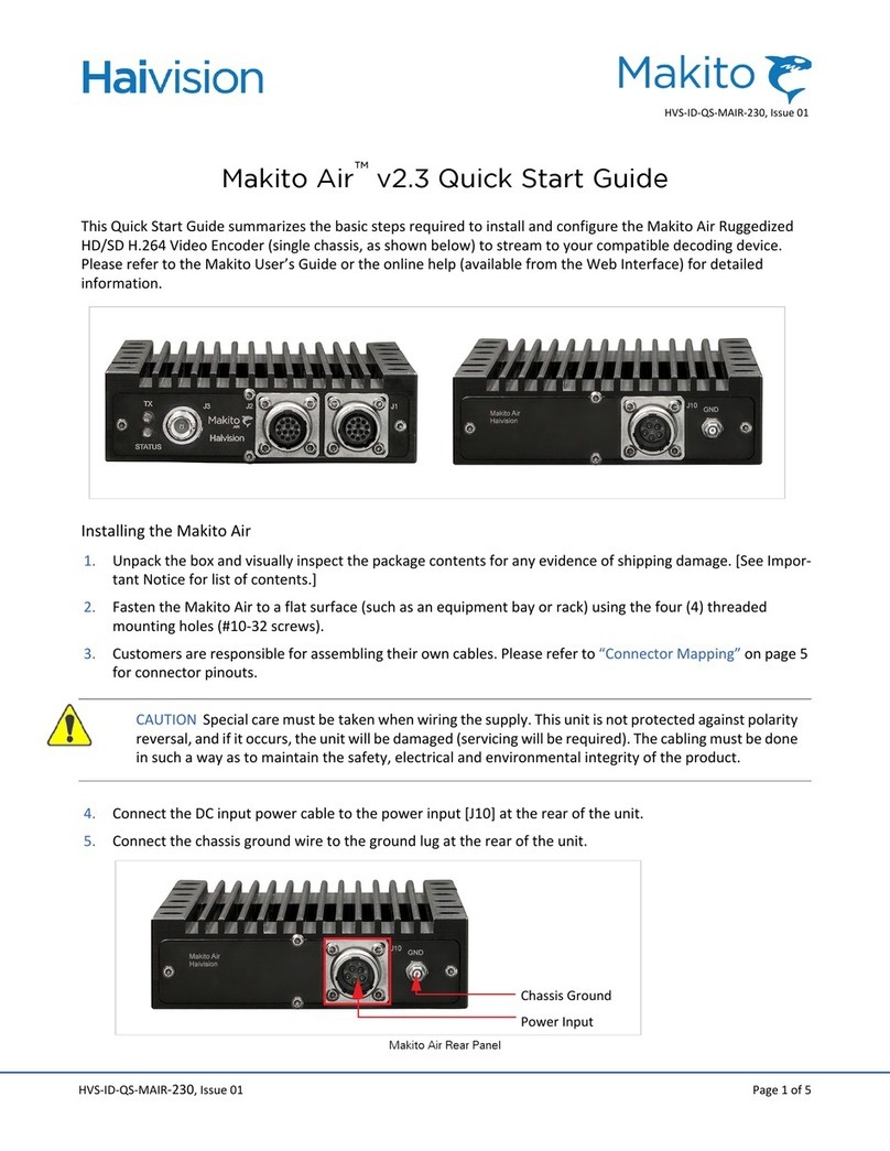 Haivision Makito Air v2.3 quick start guide