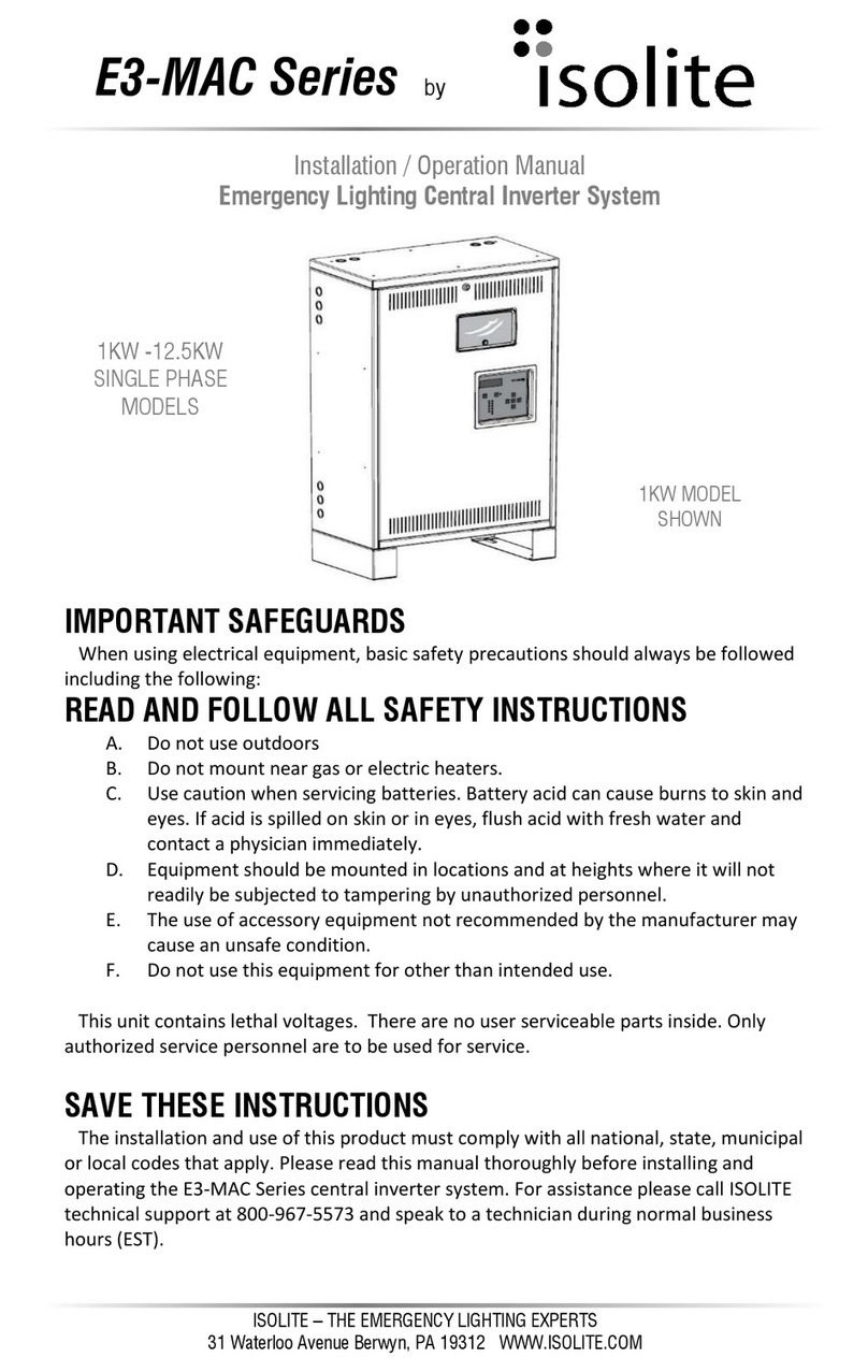 Isolite E3-MAC Series Installation & operation manual