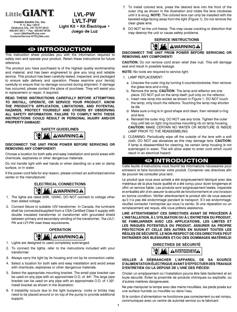 Little Giant PondGlow LVL-PW User manual