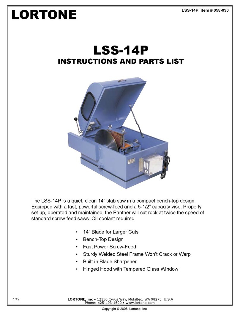 Lortone LSS-14P Instructions and parts list