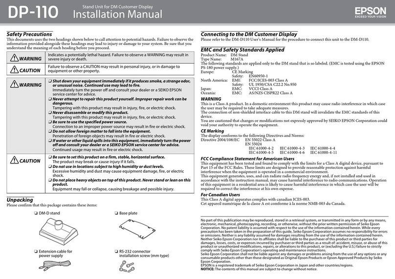 Epson DP-110 User manual
