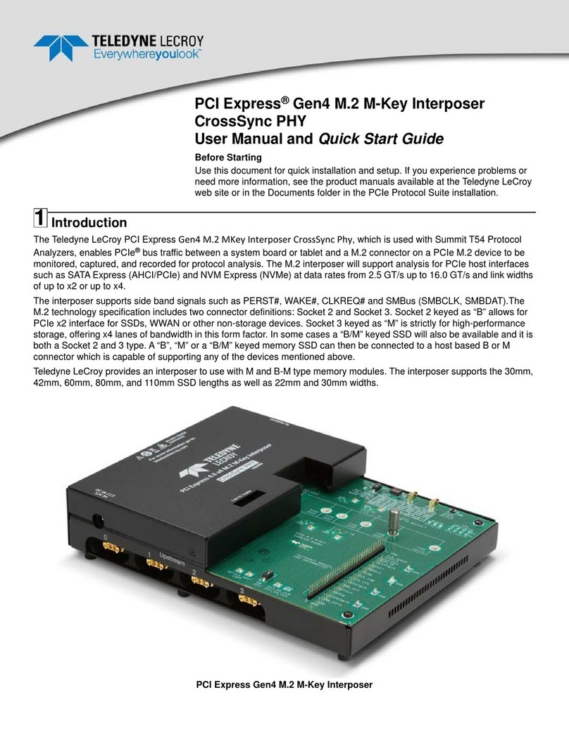 Teledyne Lecroy PCI Express Gen4 M.2 User manual and quick start guide