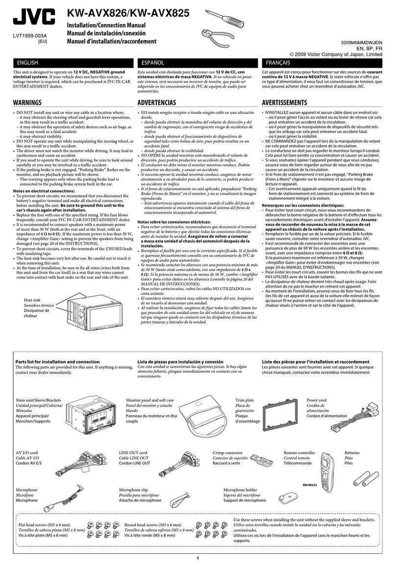 JVC EXAD KW-AVX826 Installation and connection manual