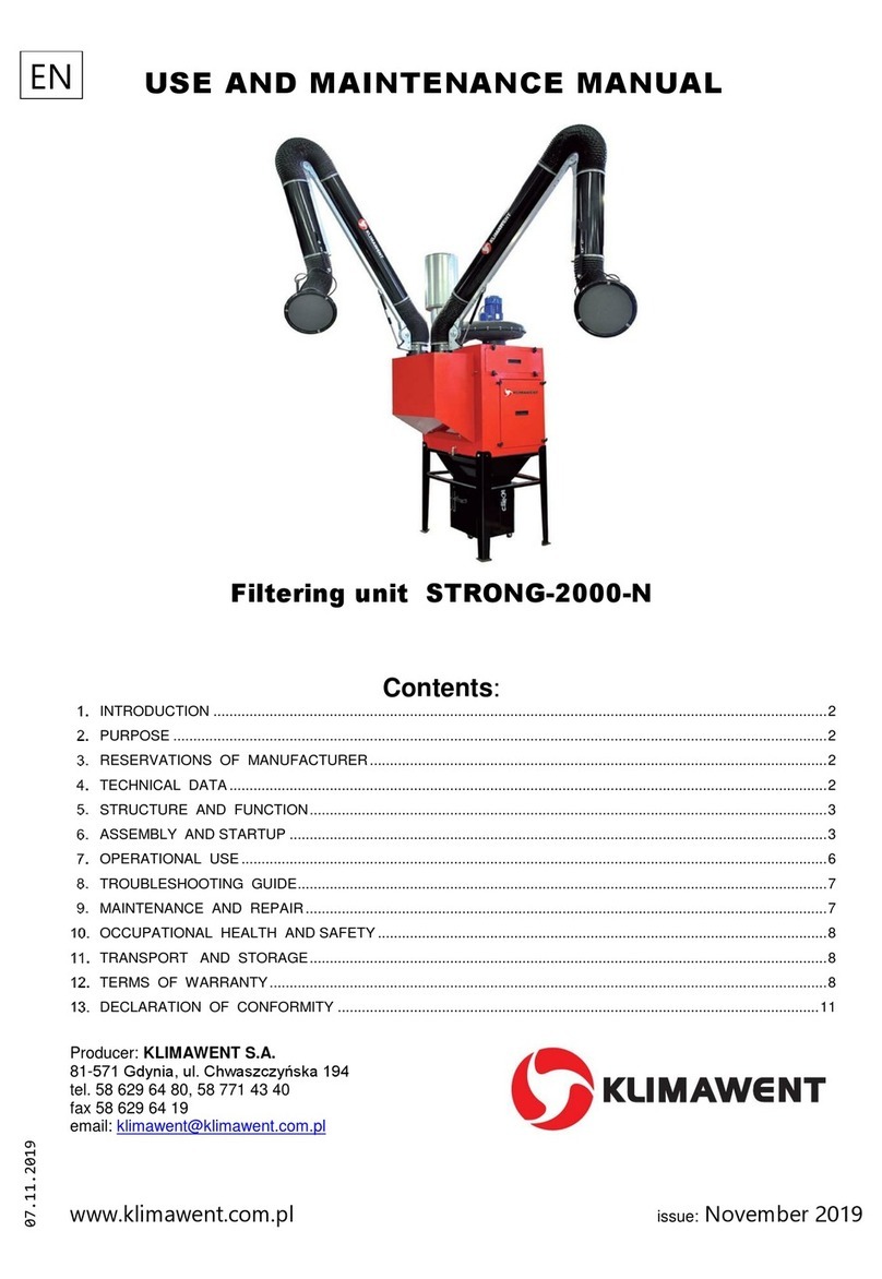 Klimawent STRONG-2000-N Use and maintenance manual