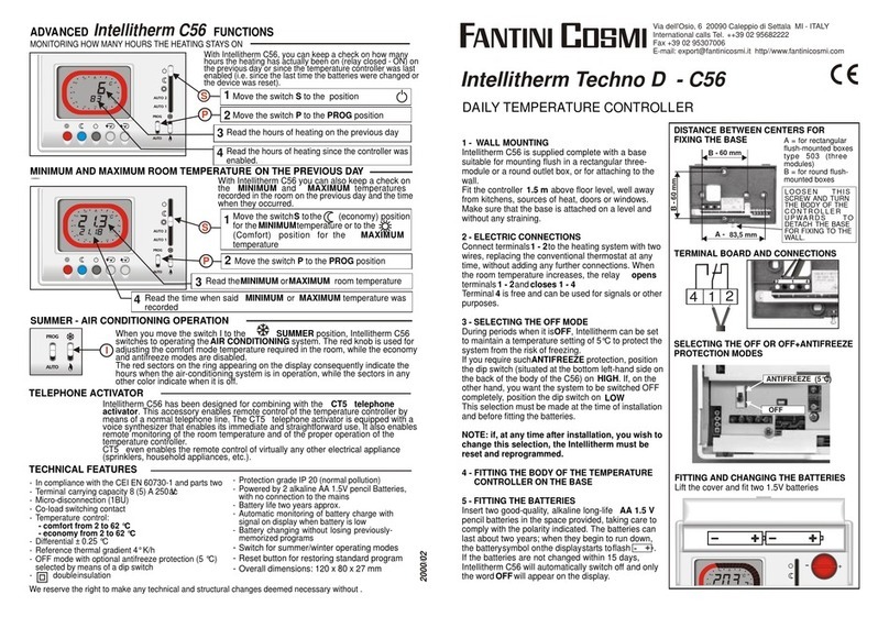 Fantini Cosmi Intellitherm Techno D C56 manual