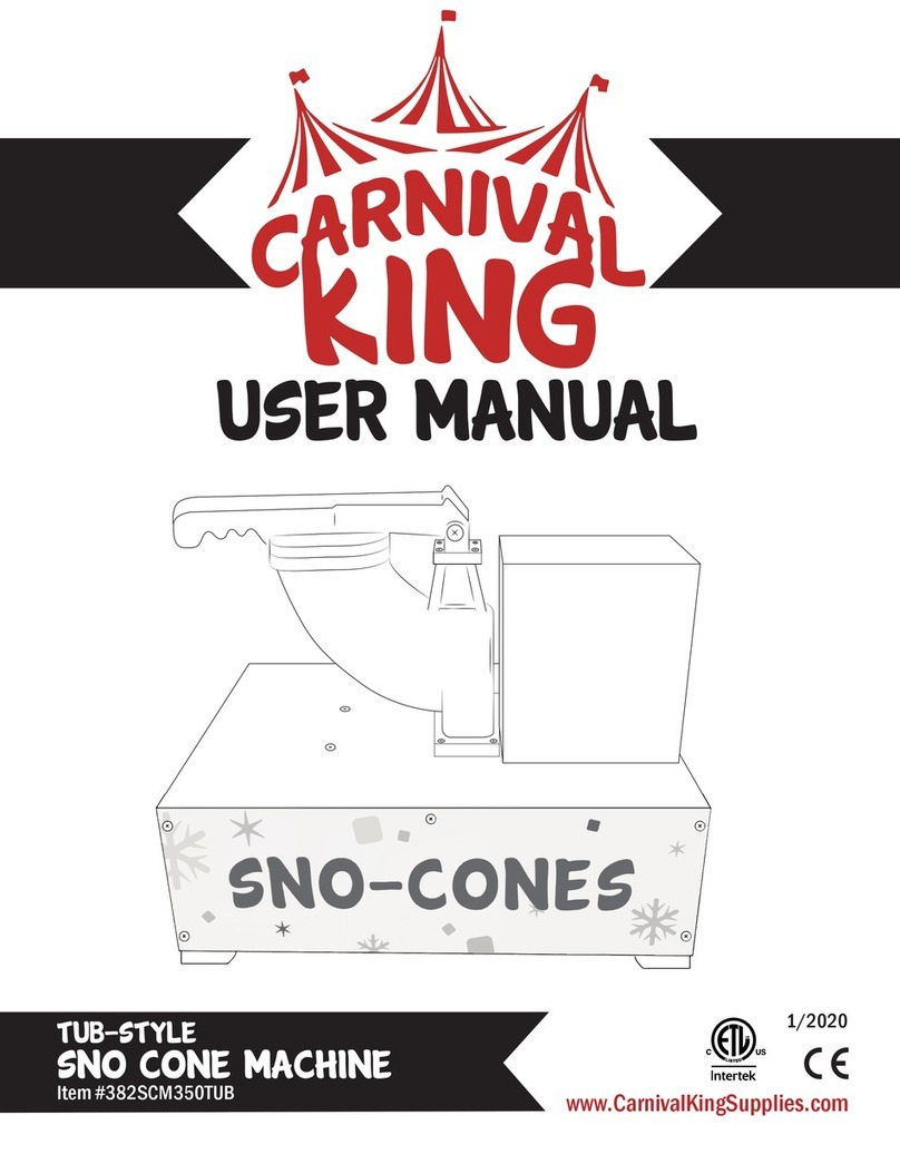 Carnival King SNO CONE MACHINE user manual