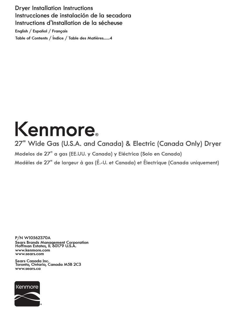 Kenmore W10562370A User manual Kenmore W10562370A User manual