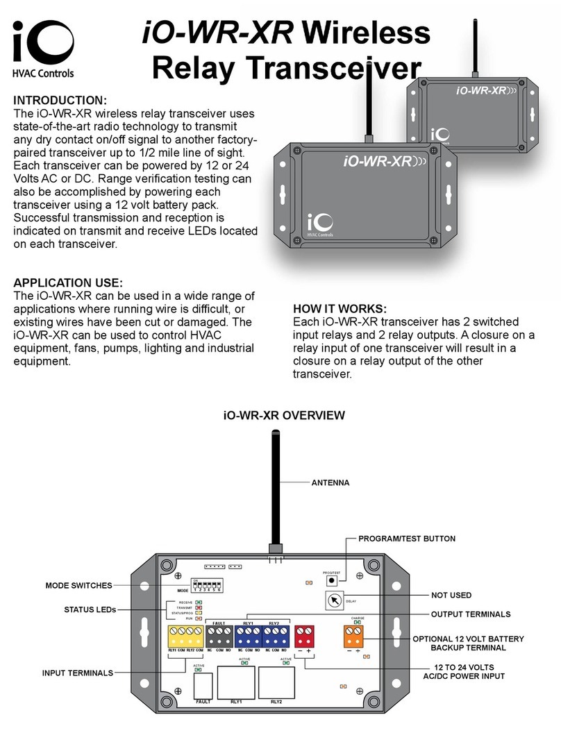 iO HVAC Controls iO-WR-XR User manual