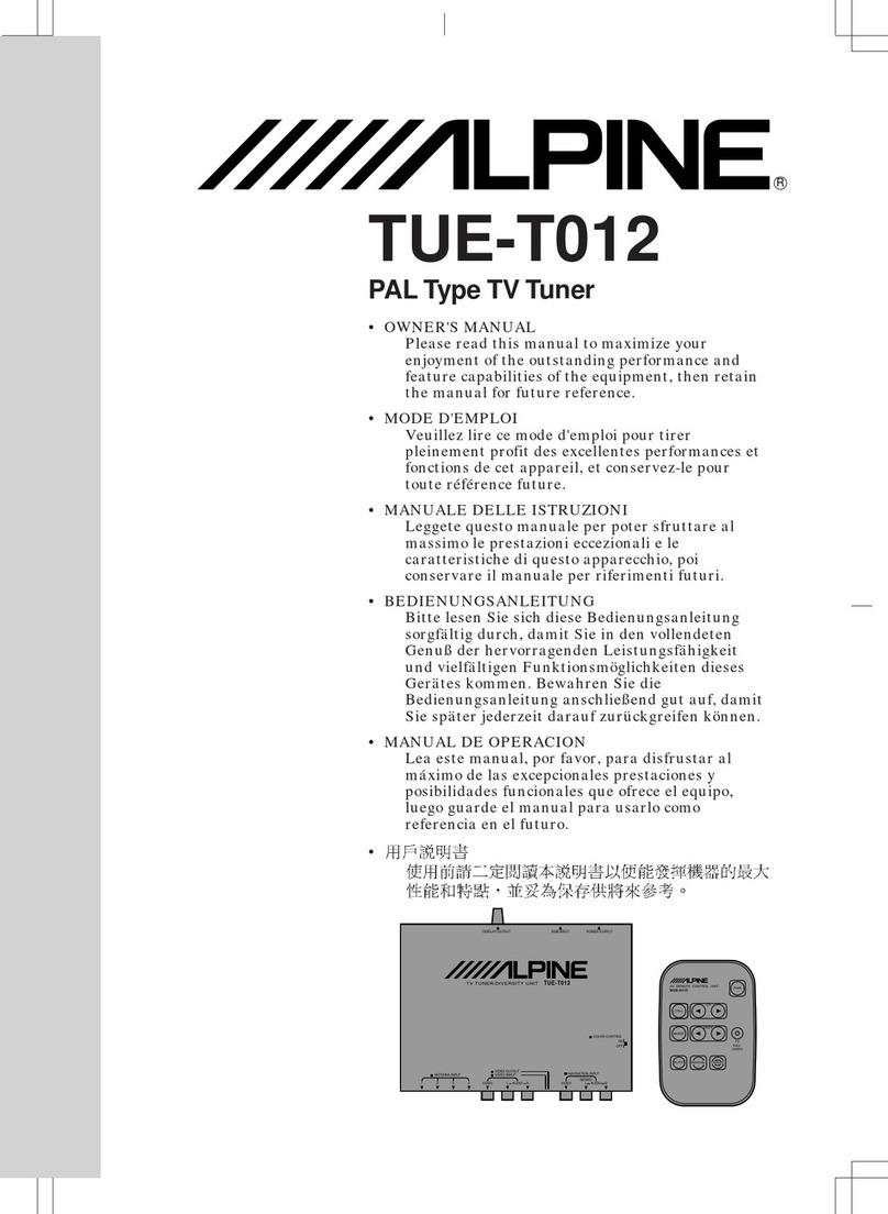 Alpine TUE-T012 owner's manual
