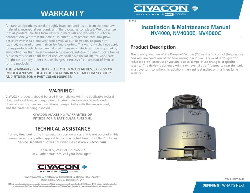 Civacon NV4000 Installation & maintenance manual