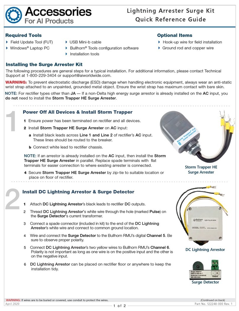 American Innovations Lightning Arrester Surge Kit Quick reference guide
